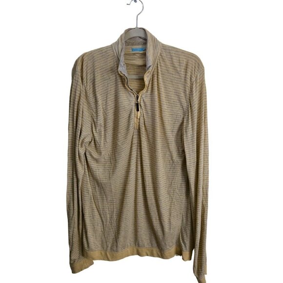 J. Mclaughlin Kosta Pima Cotton Covington Stripe 1/4 Zip Pullover Size S - Picture 1 of 8
